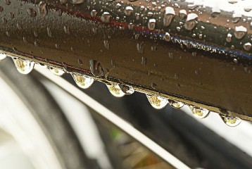 Raindrops Rain drops on bicycle
